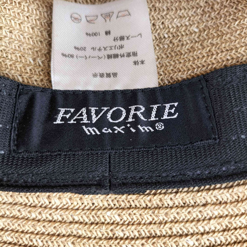 FAVORIE レースリボン付き 麦わら帽子 レディース