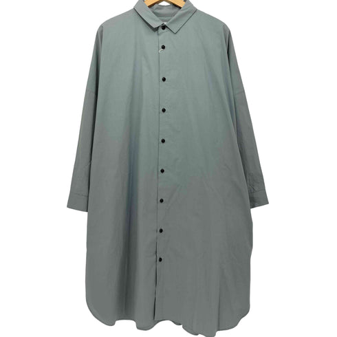 HUIS. 2023SS 016 オーガニックコットンロングシャツ(ブルーグレー)【ユニセックス】 レディース F