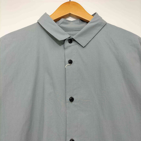 HUIS. 2023SS 016 オーガニックコットンロングシャツ(ブルーグレー)【ユニセックス】 レディース F