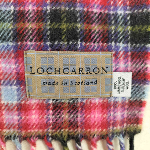 LOCHCARRON スコットランド製 タータンチェック フリンジマフラー レディース