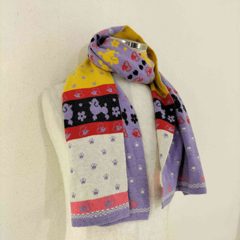 ジャンマアッカウォモ GEMMA.H UOMO プードル柄 ウールマフラー レディース