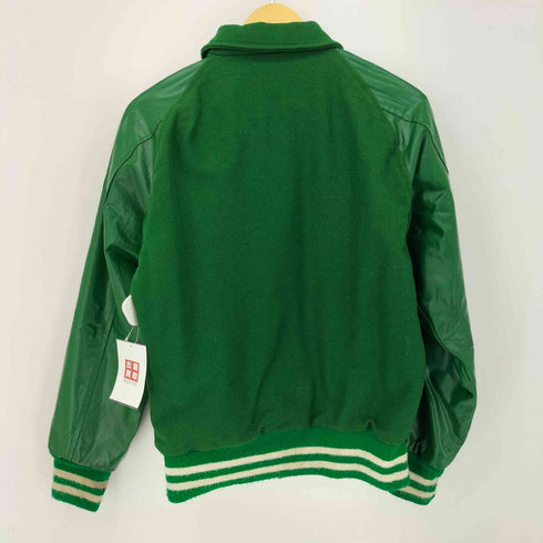 70S ワッペン 袖レザー切り替え スタジャン メンズ