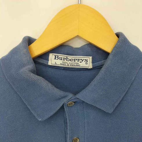 バーバリーズ BURBERRYS 英国製 ロゴ刺繍 鹿の子ポロシャツ メンズ import:L