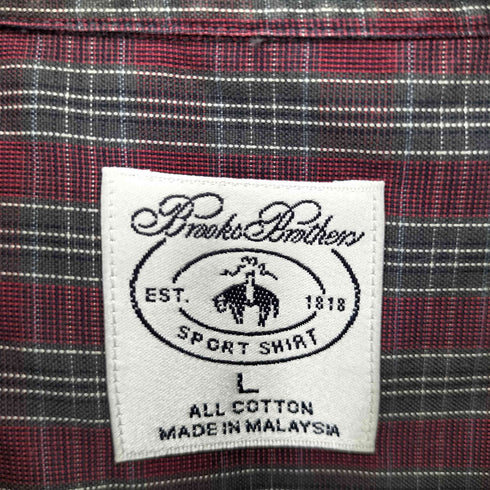 ブルックスブラザーズ BROOKS BROTHERS コットン チェック S/S B.Dシャツ メンズ import:L