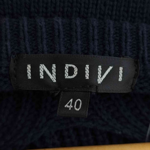 インディヴィ INDIVI 洗える Vネックニット&プリーツスカート セットアップ レディース 40