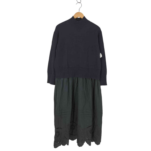 カーサフライン CASA FLINE エンブロイダリーニットドッキングドレス レディース FREE