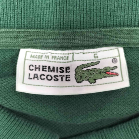 シュミーズラコステ CHEMISE LACOSTE 80S MADE IN FRANCE ワンポイントロゴ S/S ポロシャツ メンズ 6