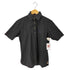 バーバリーブラックレーベル BURBERRY BLACK LABEL ブラックポロシャツ ノバチェック切替 ノバチェックボタン メンズ JPN:2