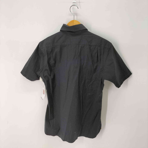 バーバリーブラックレーベル BURBERRY BLACK LABEL ブラックポロシャツ ノバチェック切替 ノバチェックボタン メンズ JPN:2