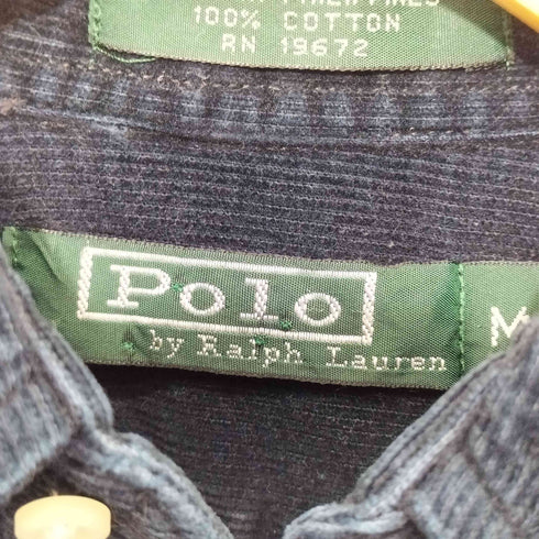 ポロバイラルフローレン Polo by RALPH LAUREN 細畝コーデュロイ ポニー刺繍長袖シャツ 七分丈 メンズ M