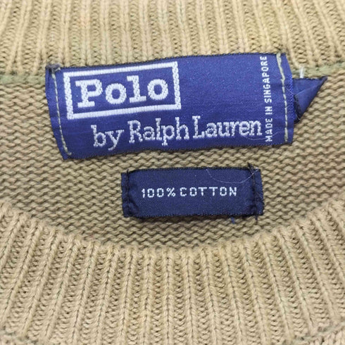 ポロバイラルフローレン Polo by RALPH LAUREN ポニー刺繍 クルーネックコットンニット メンズ M