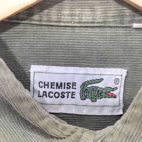 シュミーズラコステ CHEMISE LACOSTE 70-80s 細畝コーデュロイ 長袖シャツ メンズ 160