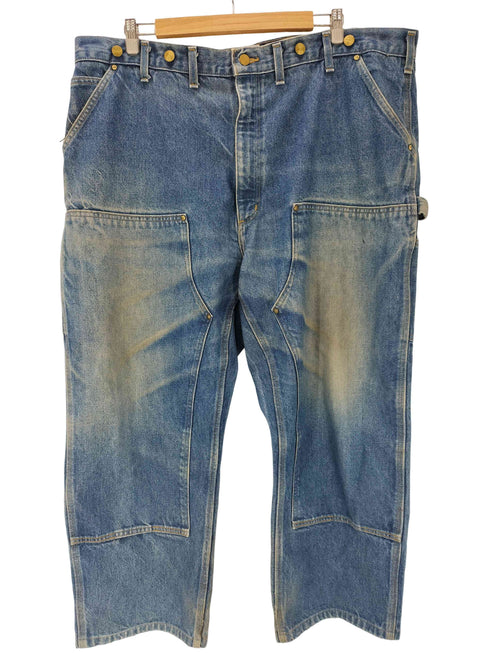 カーハート Carhartt ボタンデザイン ウォッシュ ダブルニー デニムパンツ メンズ