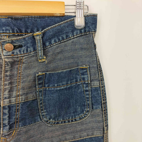 ヒステリックグラマー HYSTERIC GLAMOUR ウミヘビ ブーツカットデニムパンツ 蛇腹 パッチワーク メンズ JPN:M