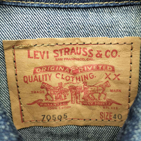 リーバイスヴィンテージクロージング Levis Vintage Clothing 復刻 BIGE 70505 3rd デニムトラッカージャケット ダメージ加工 メンズ 40
