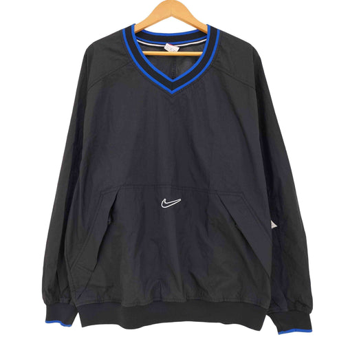 ナイキ NIKE 90s 白タグ センターロゴスウォッシュ ナイロンプルオーバー ピステ 比翼ポケット メンズ import:L