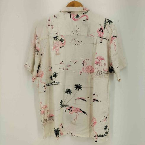 パラダイスファウンド PARADISE FOUND 80-90s ハワイ製 フラミンゴ柄 レーヨンアロハシャツ メンズ import:L