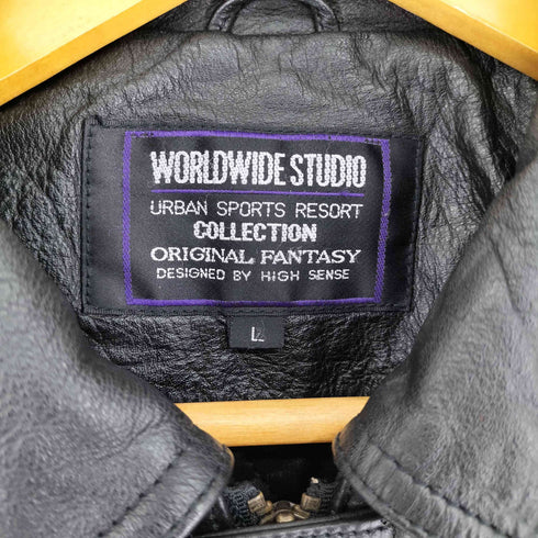 WORLDWIDE STUDIO 牛革 レザーハーフコート メンズ JPN:L