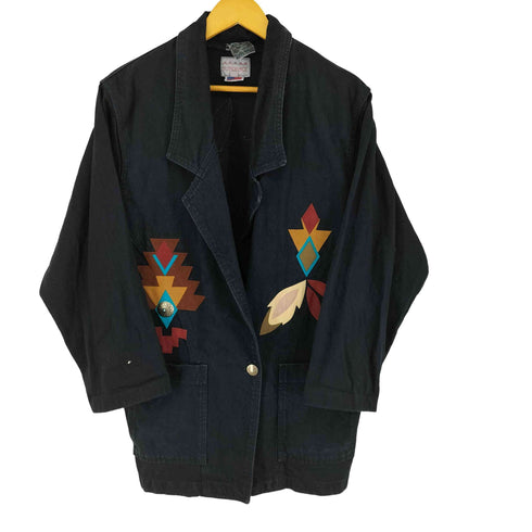 SUNDANCE MADE IN USA チマヨ柄 コンチョ付きデニムジャケット メンズ JPN:M