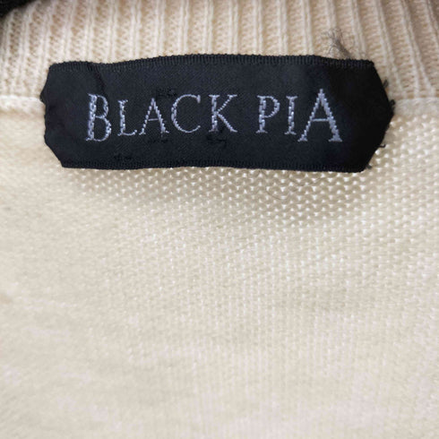 BLACK PIA ロゴパッチ ウールカーディガン メンズ JPN:M