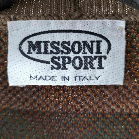 ミッソーニスポーツ MISSONI SPORTS 90S マルチカラー ウールカーディガン メンズ