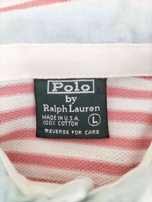 ポロバイラルフローレン Polo by RALPH LAUREN ポニー刺しゅうボーダー柄鹿の子ポロシャツ メンズ JPN:L