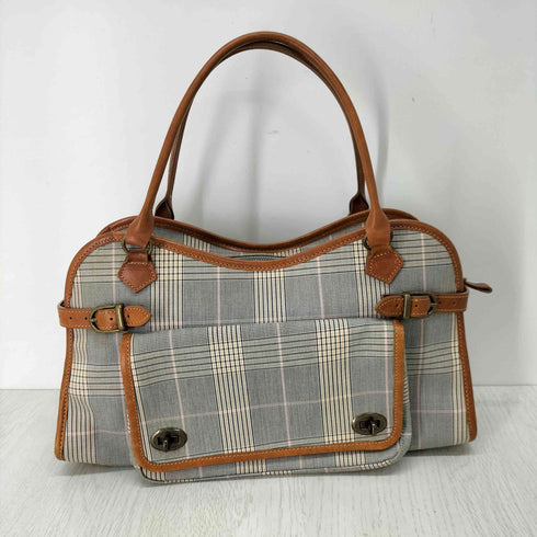 カカトゥ kakatoo ダブルターンロックチェックハンドバッグ レザー切替 レディース