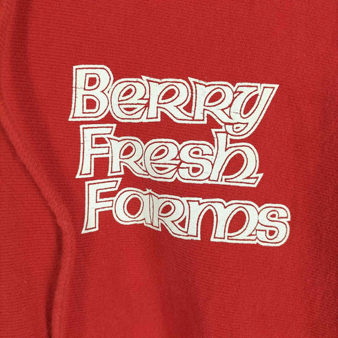 チャンピオン Champion REVERSE WEAVE 復刻 単色タグberry fresh farms 企業ロゴ 両面プリント プルオーバーパーカー メンズ import:L