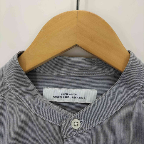 ユナイテッドアローズグリーンレーベルリラクシング UNITED ARROWS green label relaxing ストライプバンドカラーシャツ メンズ JPN:M