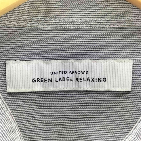 ユナイテッドアローズグリーンレーベルリラクシング UNITED ARROWS green label relaxing ストライプバンドカラーシャツ メンズ JPN:M