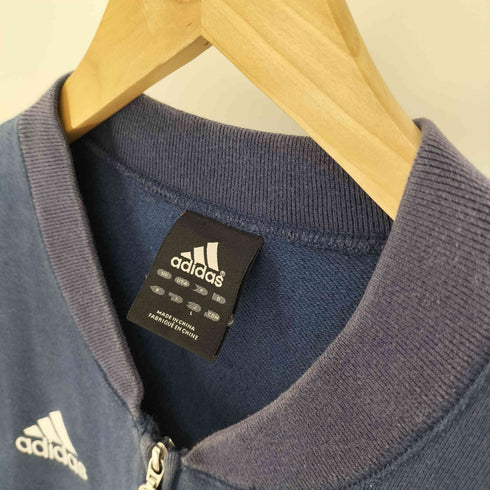 アディダス adidas パフォーマンスロゴ 刺繍 エンブレム フロッキープリント リブライン ハーフジップ スウェット メンズ JPN:L