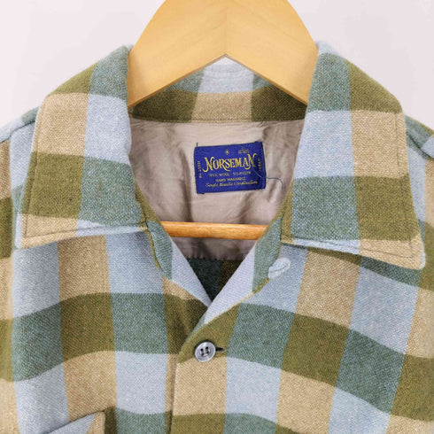 60s-70s NORSEMAN 両フラップ チェック柄シャツ ボックスシルエット 短丈 メンズ