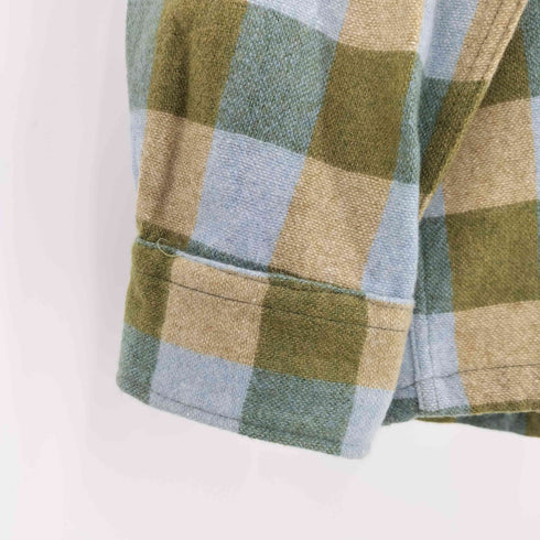 60s-70s NORSEMAN 両フラップ チェック柄シャツ ボックスシルエット 短丈 メンズ