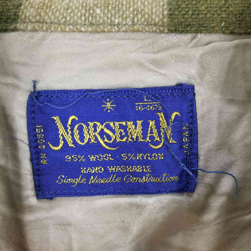 60s-70s NORSEMAN 両フラップ チェック柄シャツ ボックスシルエット 短丈 メンズ