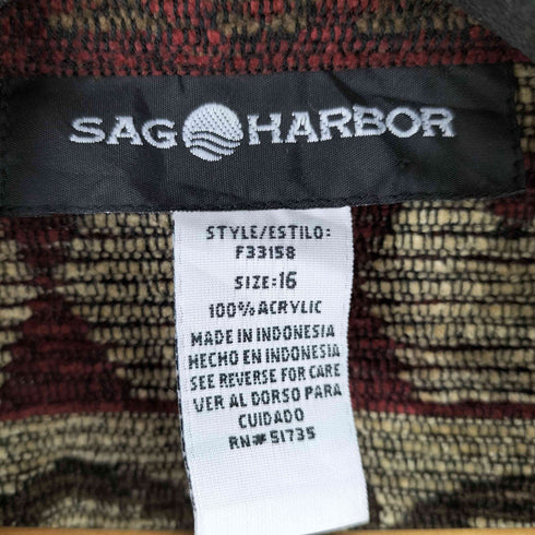 サグハーバー SAG HARBOR 90S ゴブランジャケット 開襟アクリルカーディガン メンズ 16