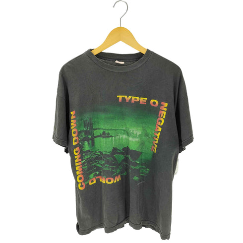 90s 99年© バンドプリントTシャツ 裾袖ダブル ボックスシルエット メンズ