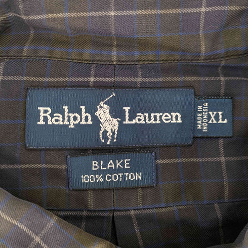 ラルフローレン RALPH LAUREN 90s BLAKE チェック柄 ポニー刺しゅう シャツ メンズ JPN:XL