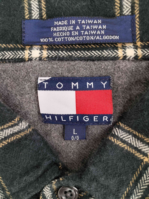 トミーヒルフィガー TOMMY HILFIGER 90s-00s チェック柄シャツ メンズ L