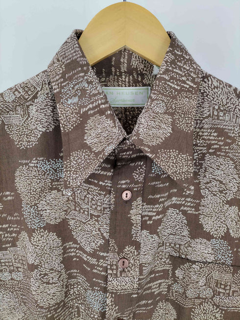 ヴァンヒューゼン VAN HEUSEN 総柄長袖シャツ メンズ