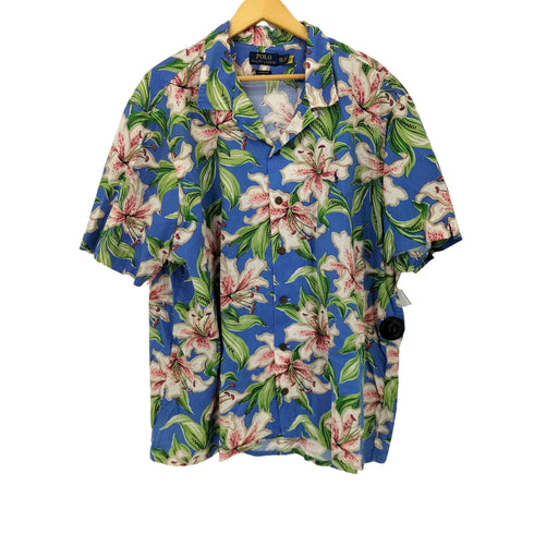 ポロラルフローレン POLO RALPH LAUREN CLASSIC FIT コットン 花柄 アロハシャツ S/S メンズ import:XXL