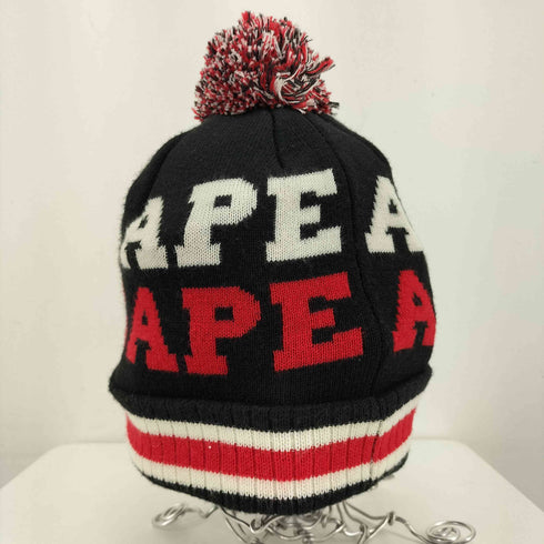 アベイシングエイプ A BATHING APE ボンボンニット帽 メンズ FREE