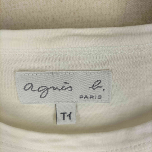 アニエスベー agnes b. PARIS ロゴプリント クルーネック Tシャツ レディース T1