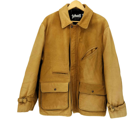 ショット Schott MADE IN USA 80S~90S IDEALジップ ヌバックレザーハーフコート メンズ US:42