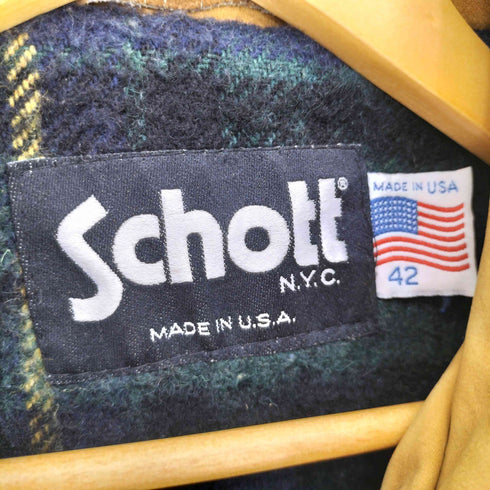 ショット Schott MADE IN USA 80S~90S IDEALジップ ヌバックレザーハーフコート メンズ US:42