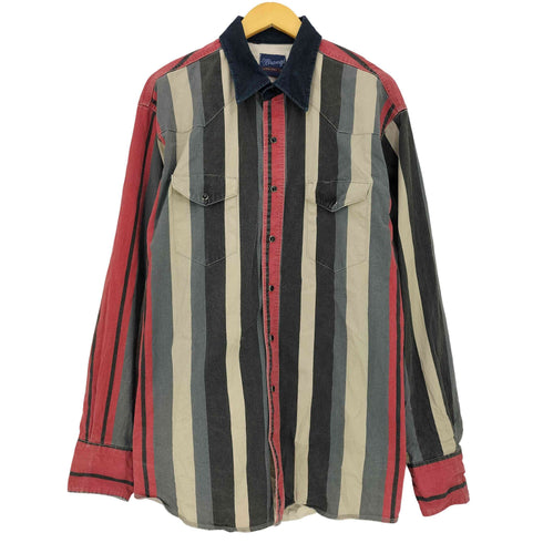 ラングラー Wrangler スナップボタン ストライプ ウエスタンシャツ メンズ import:XL