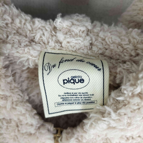 ジェラートピケ gelato pique ロゴ刺繍 ボア ジップアップパーカー ルームウェア レディース FREE