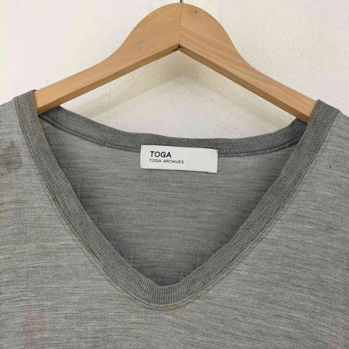 トーガアーカイブス TOGA ARCHIVES 変形デザイン シルク 丈ロング 半袖チュニックTシャツ レディース