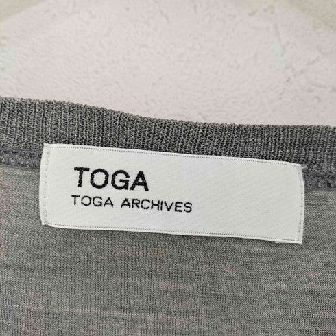 トーガアーカイブス TOGA ARCHIVES 変形デザイン シルク 丈ロング 半袖チュニックTシャツ レディース