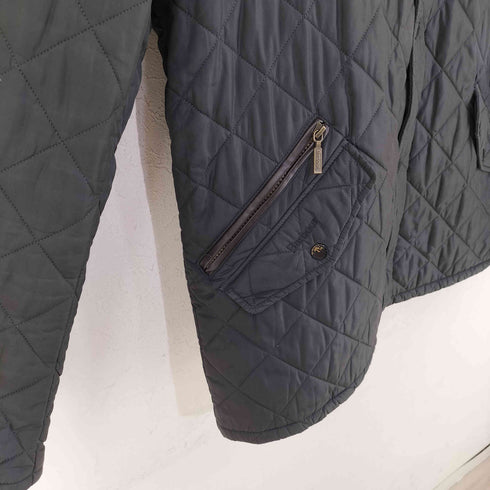 バブアー Barbour 襟コーデュロイ スタンドカラー キルティングジャケット メンズ import:L