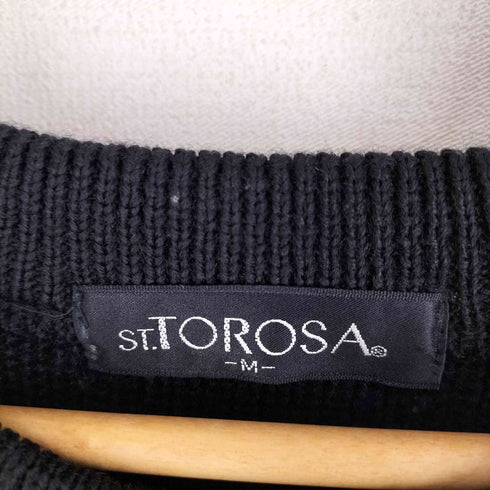 ST.TOROSA OLD 刺繍 ラグランスリーブ ウールニット メンズ JPN:M
